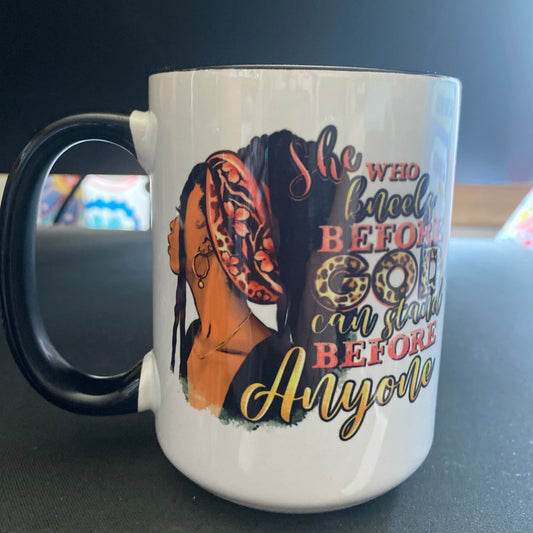 She who Kneels before God-Black Woman-Ceramic Mug