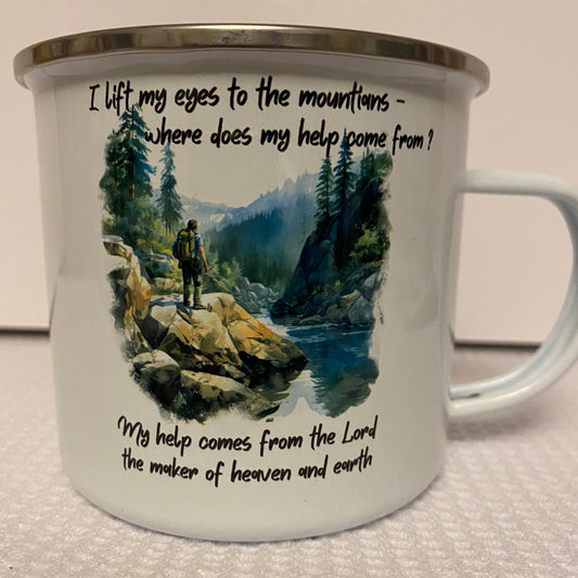 Lift my Eyes to the Mountains-Metal Camp Mug