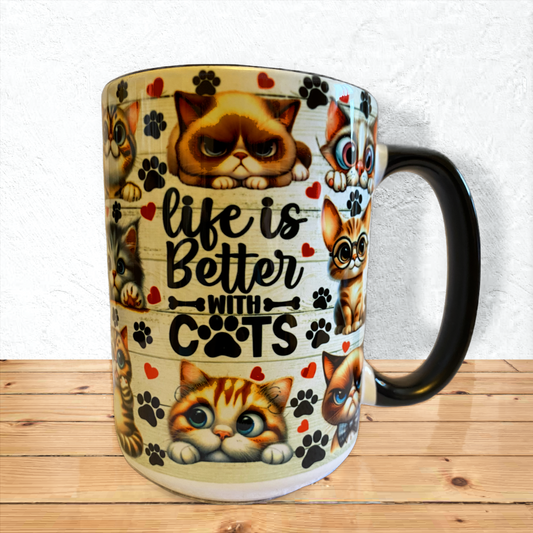Life with is Better with Cats Style #1 Ceramic Mug