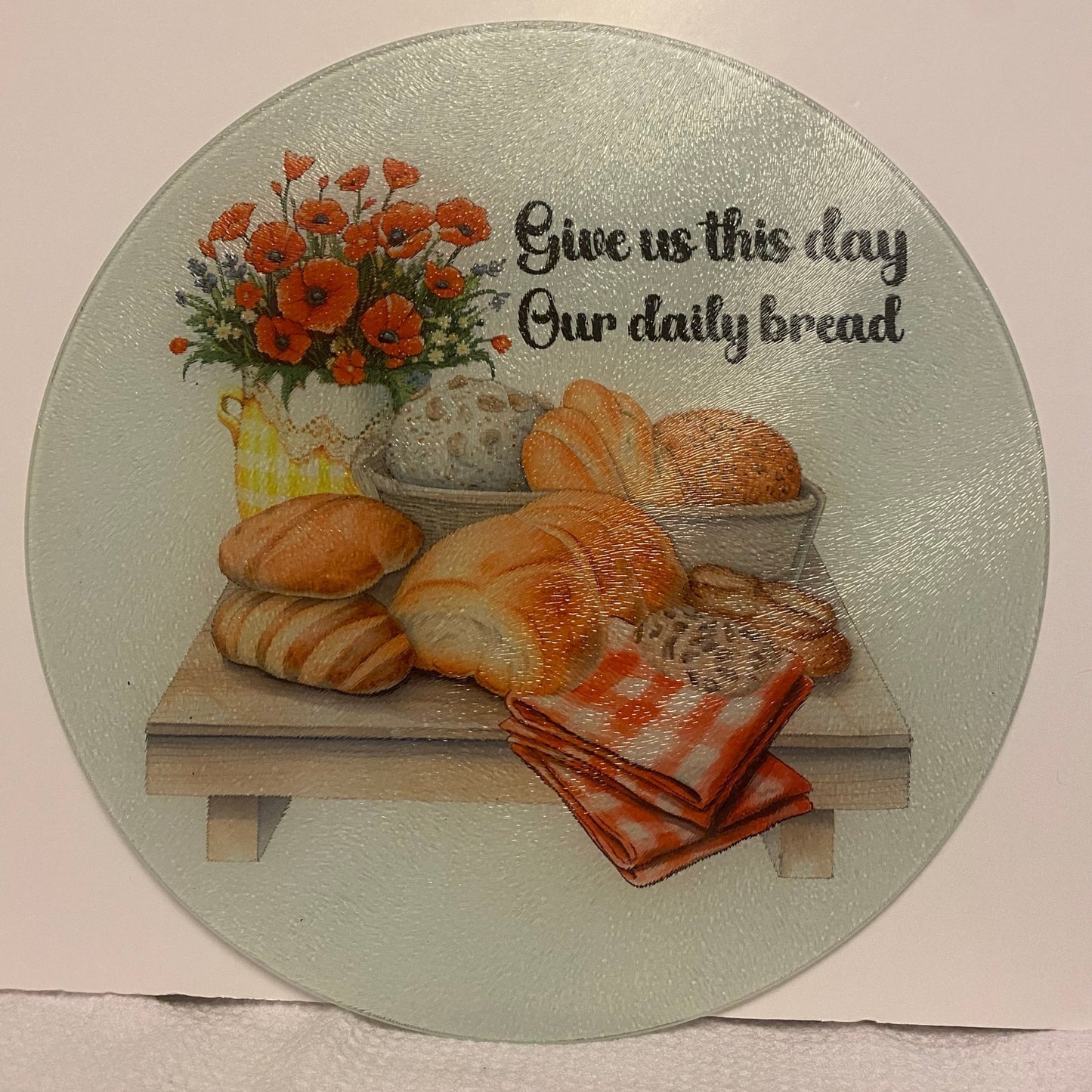 Give Us this Day Round Cutting Board/Trivet