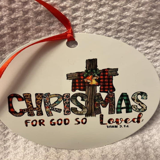 DISCONTINUED -For God So Loved -Christmas Ornament